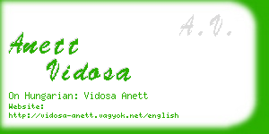 anett vidosa business card